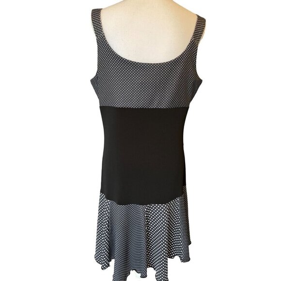 Bali Womens Dress Black & White Size 16 Polka Dot & Striped Sleeveless - Picture 2 of 11